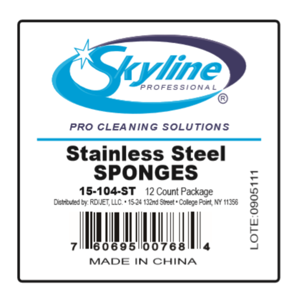 Skyline - Tray Pack of Stainless Steel Scrubbers - 12 ct
