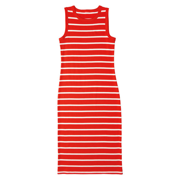 red ribbed tank dress Kayla Ribbed Tank Dress (Rust) Medium