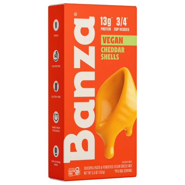Banza Vegan Cheddar Shells Mac & Cheese, Gluten Free, High Protein
