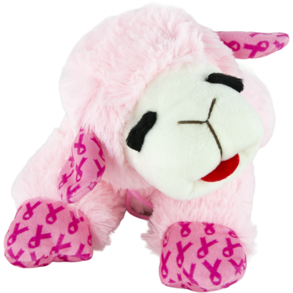 Play On Pink Ribbon Lamb Chop Dog Toy