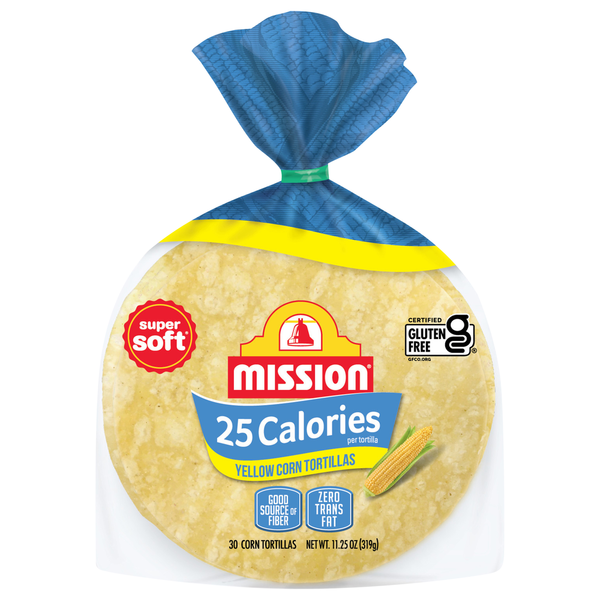Mission 25 Calories Yellow Corn Tortillas, 30 Count