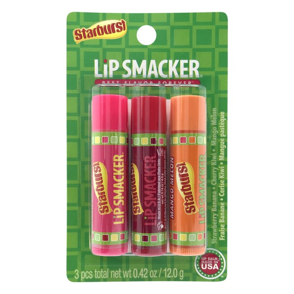 Lip Smacker Starburst Lip Balm Strawberry Banana, Cherry Kiwi, Mango