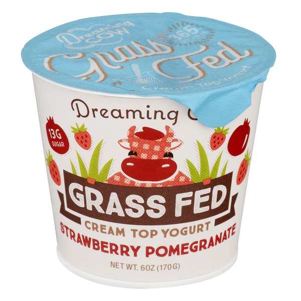 Dreaming Cow Grass Fed Cream Top Yogurt Strawberry Pomegranate (6 oz