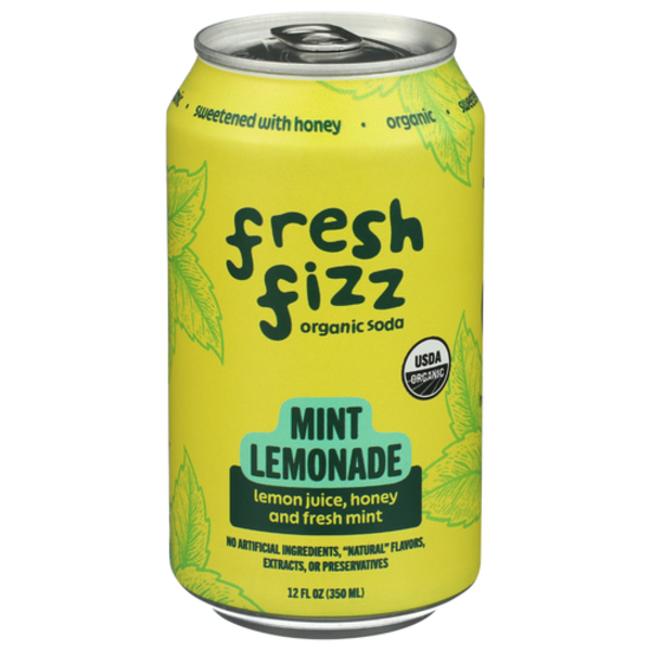 Fresh Fizz Organic Soda Organic Mint Lemonade Soda
