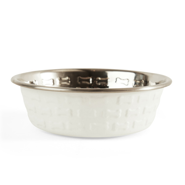 Every Yay Stainless Steel Bone Text Dog Bowl