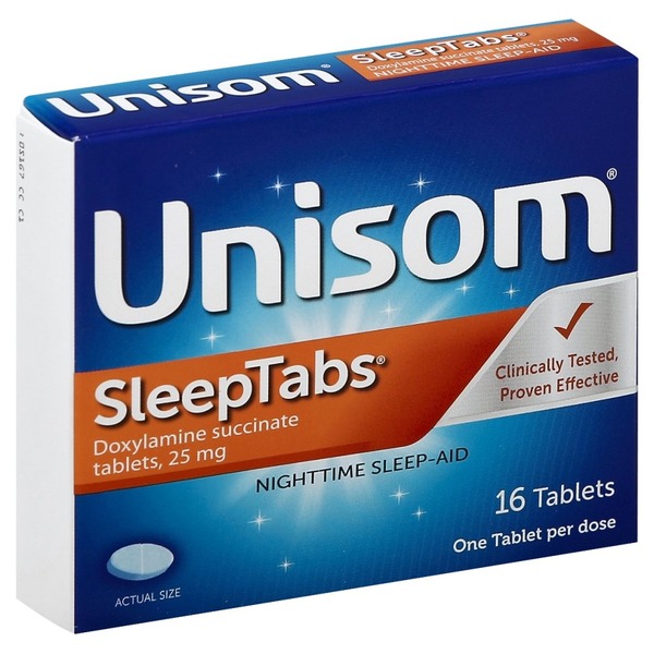 Unisom Nighttime SleepAid, 25 mg, Tablets (16 ct) Instacart