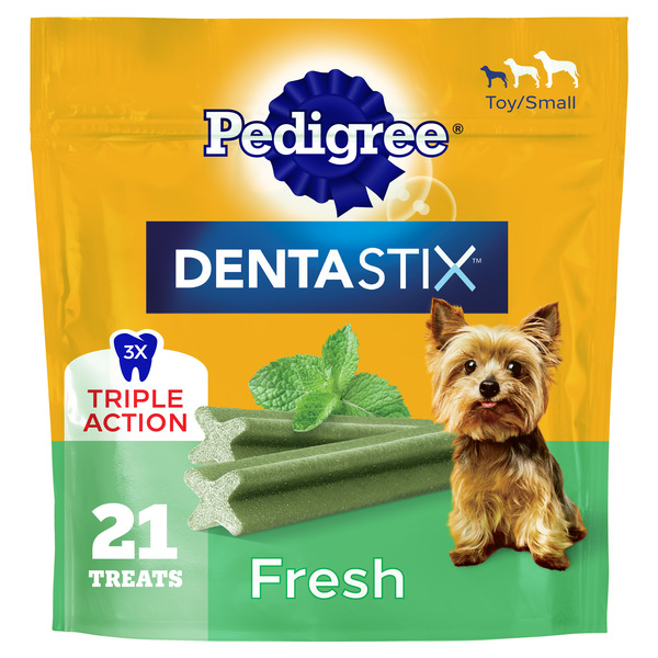 Pedigree Dentastix Toy & Small Breed Dog Treats Fresh Flavor, 5.08 oz. Pack