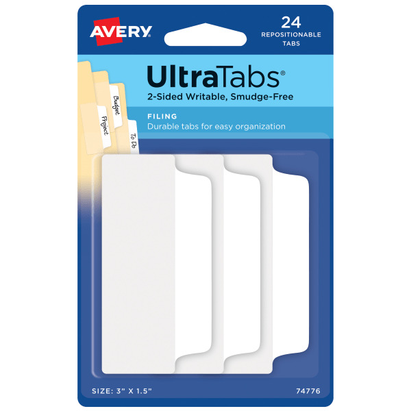 Avery Repositionable Tabs, 2-Side Writable, Smudge-Free