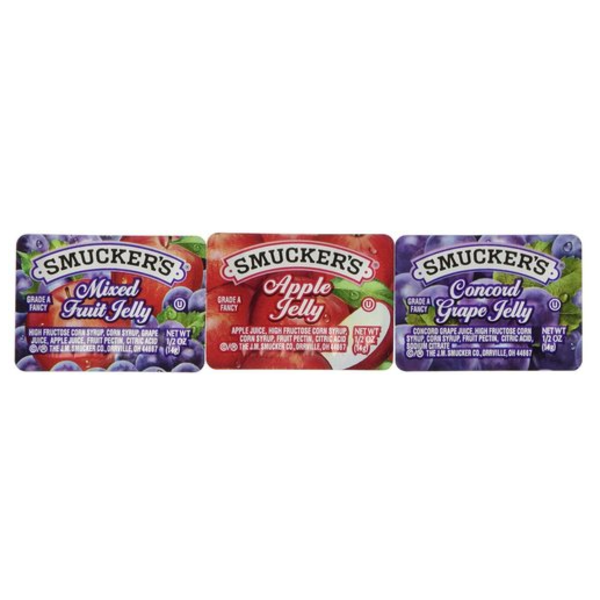 Smucker's - Jelly Assortment #1 (grape, apple, mixed fruit), 0.5 oz packets - 200 ct