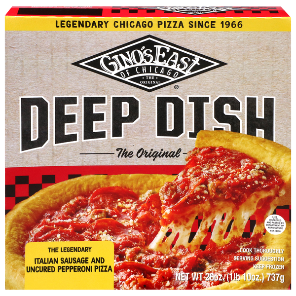 Gino's East Deep Dish Italian Sausage and Uncured Pepperoni Pizza