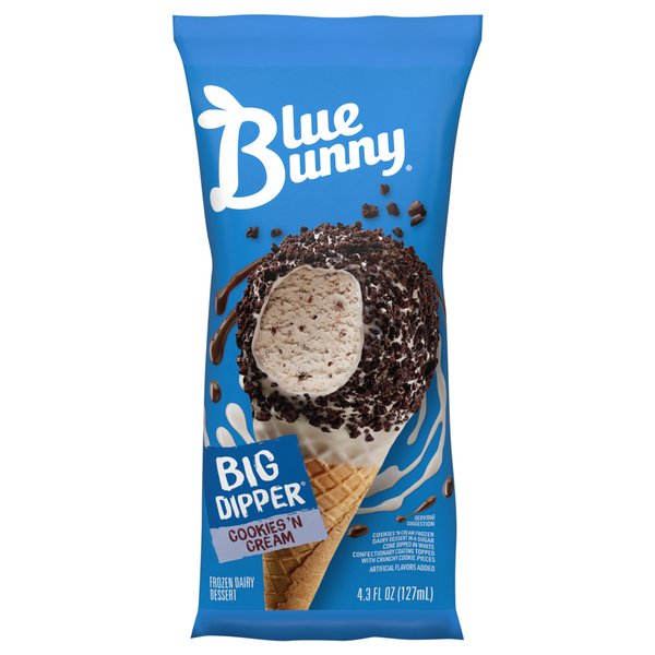 Blue Bunny Big Dipper Cookies 'N Cream Cone Same-Day Delivery