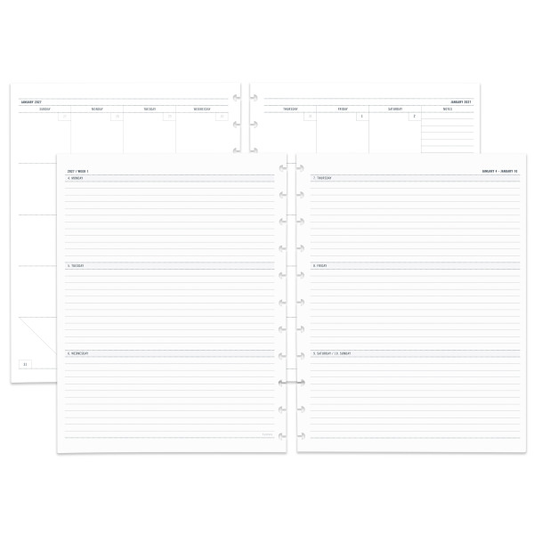 TUL 2027 Discbound Weekly/Monthly Planner Refill Pages, Letter Size - January to December