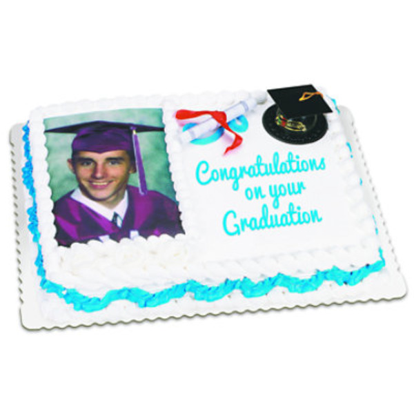 1/4 Sheet White Iced White Photo Cake