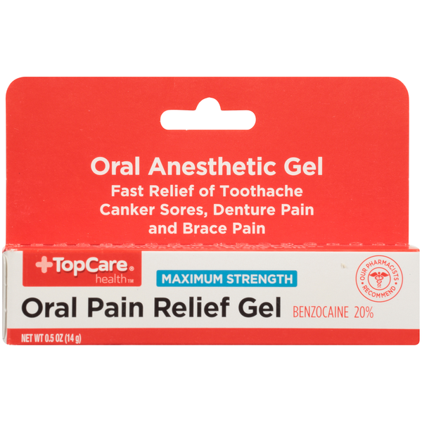 Top Care Maximum Strength Oral Pain Relief Benzocaine 20 Anesthetic