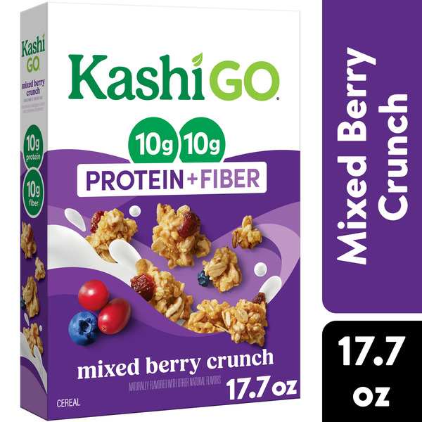 Kashi GO Protein Cereal, 10g Protein, 10g Fiber, Mixed Berry Crunch,  Box (1 Box)