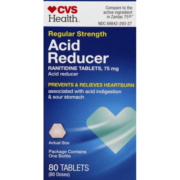 CVS Health Acid Reducer, Regular Strength, 75 mg, Tablets (80 each