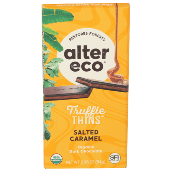 Alter Eco Organic Salted Caramel Truffle Thins Dark Chocolate Bar