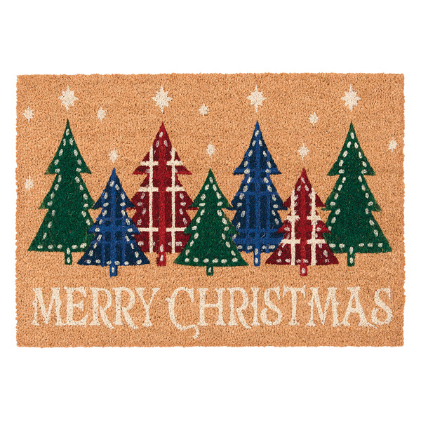 ALDI Merry Moments Merry Christmas Trees Holiday Coir Mat 18" x 30