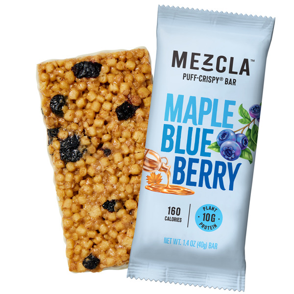 misha&puff ロンギース　blueberry 3y Mezcla Puff Crispy Protein Bar, Maple Blueberry, Gluten Free Same