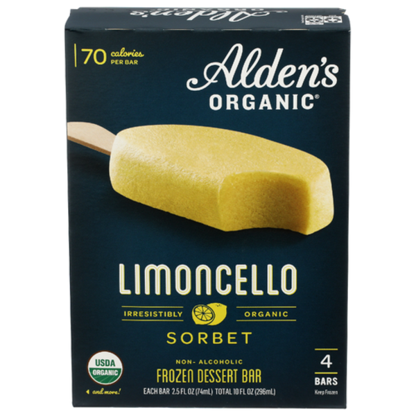 Alden's Organic Organic Limoncello Sorbet Dessert Bars 4 Pack Same