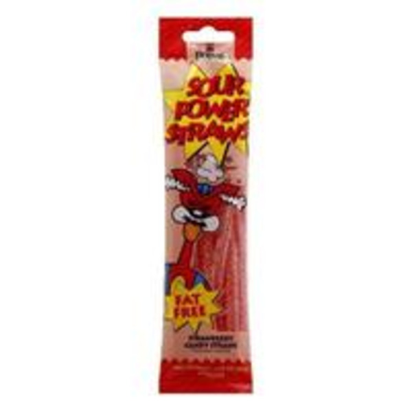 Sour Power - Strawberry Candy Straws - 24 ct
