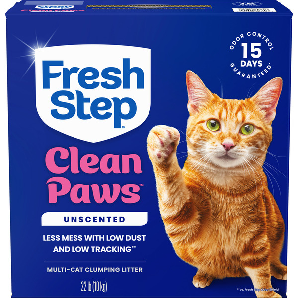 Fresh Step Clean Paws Multi Cat Clumping Litter, Unscented