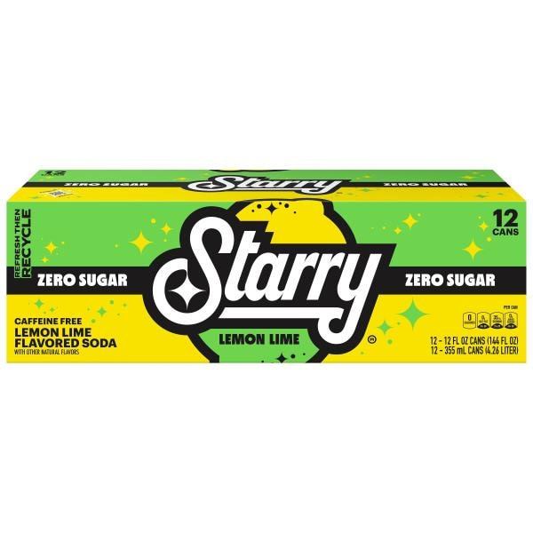 Starry Zero Sugar Lemon Lime Soda, Caffeine Free Same-Day Delivery