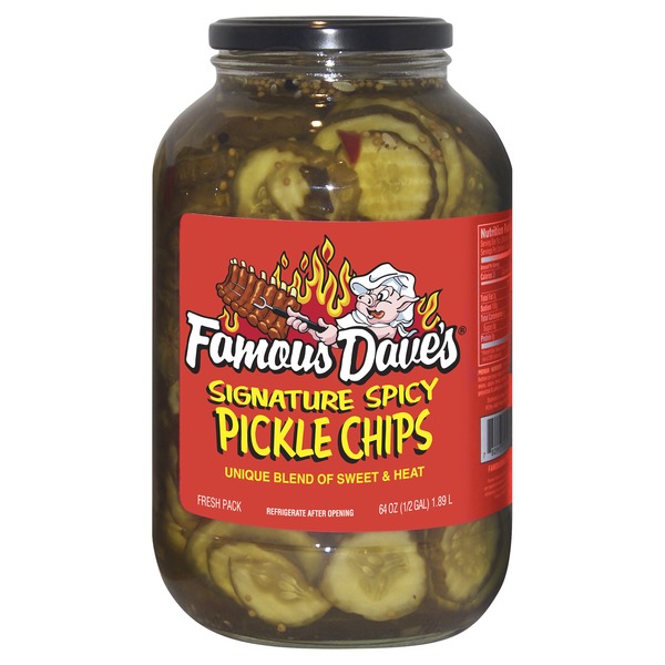 Famous Dave's Spicy Pickle Chips, 64 oz (64 oz) from Costco Instacart