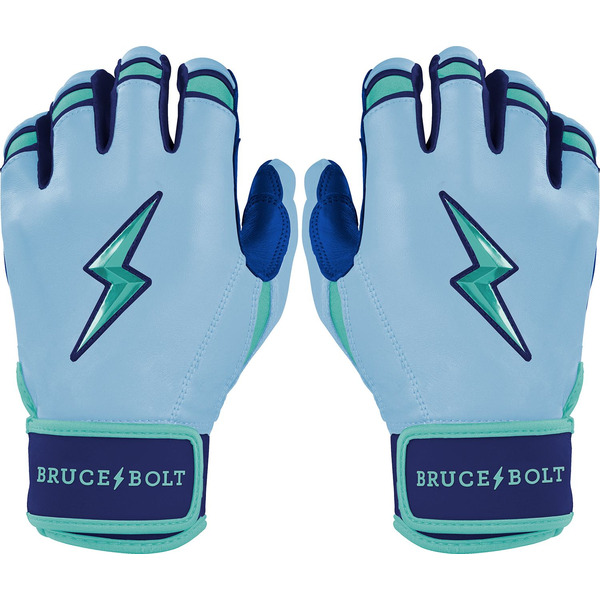 BRUCE BOLT Men's Bear Series Short Cuff Batting Gloves, L - Tidal Blue