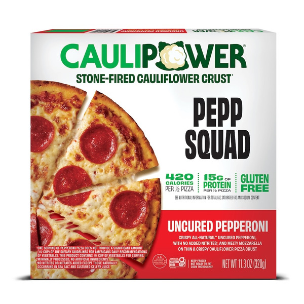 Caulipower Uncured Pepperoni, Cauliflower Crust Frozen Pizza Same