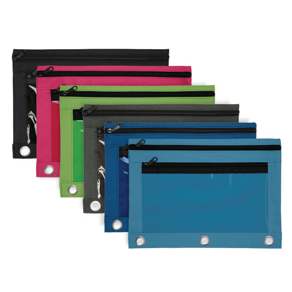 Alan Assorted Color Pencil Pouch With Clear Window