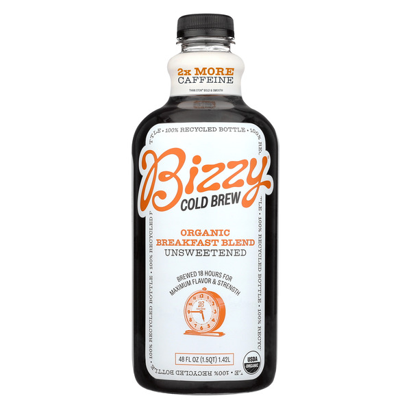 Bizzy Cold Brew Organic Cold Brew Coffee, Breakfast Blend