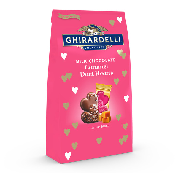 Ghirardelli Milk Chocolate Caramel Duet Hearts, Heart Shaped
