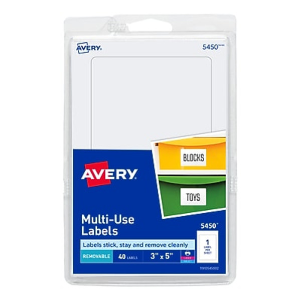 Avery 5" x 5" White Multi-Use Laser & Inkjet Specialty Label