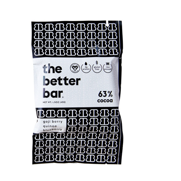 The Better Bar OG Goji Bar, 63% Dark Chocolate, Quinoa, Blueberry, Goji