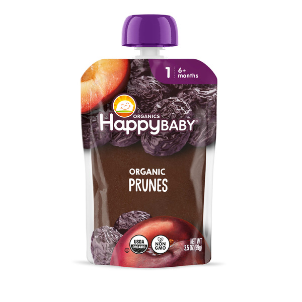 Happy Baby Organics Organics Clearly Crafted Stage 1 Baby Food Pouches, Prunes, 3.5 oz.