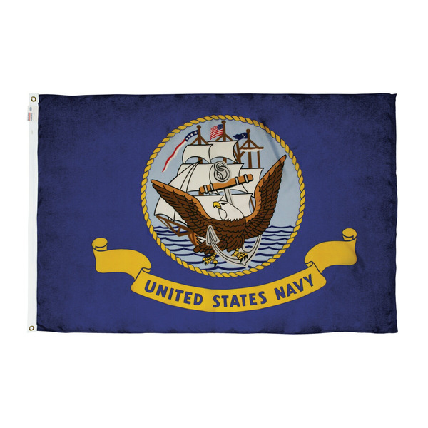 Valley Forge 5.23-ft W x 2.92-ft H Military Navy Flag