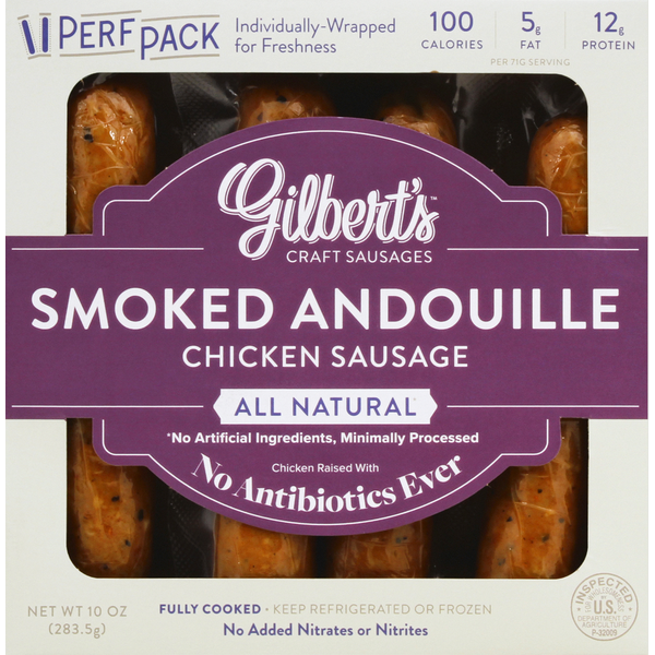 Gilbert's Craft Sausages Sausage, Chicken, Smoked Andouille Same