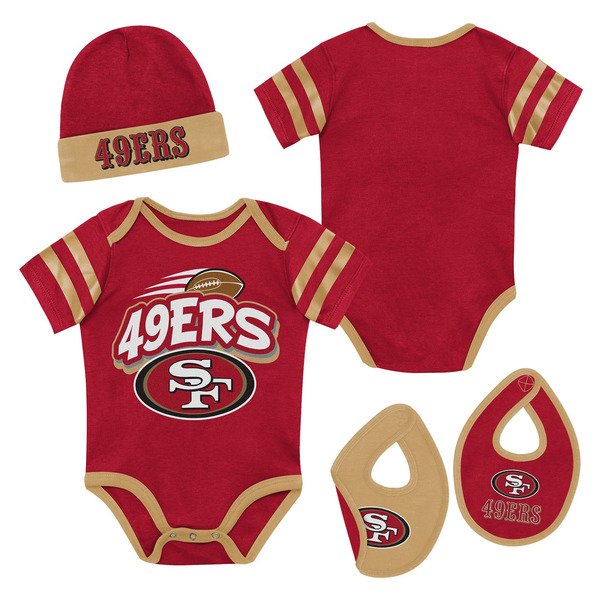 NFL Team Apparel Newborn San Francisco 49ers Prodigy 3-Piece Set, 3-6M