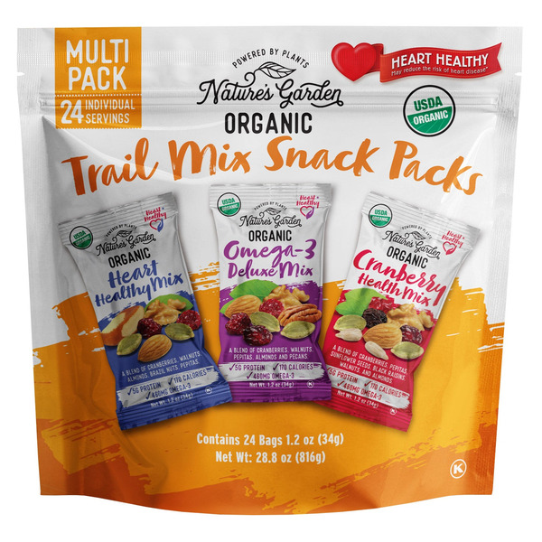 Organic Trail Mix Snack Packs, 24 x 1.2 oz