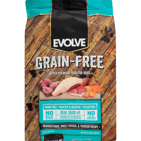 Evolve Food for Dogs, GrainFree, Deboned Duck, Sweet Potato & Venison Recipe (11 lb) Instacart