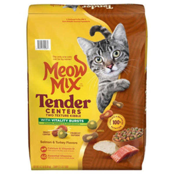 Meow Mix Tender Centers Vitality Bursts, Salmon & Turkey Flavor, Dry Cat Food