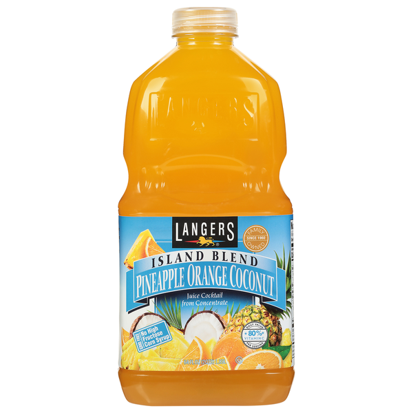 Langers Juice Cocktail, from Concentrate, Island Blend, Pineapple Orange Coconut