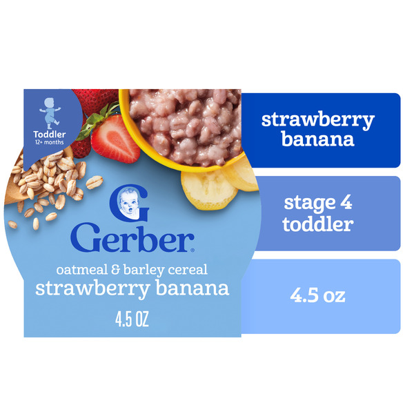 Gerber Strawberry Banana Oatmeal & Barley Cereal Toddler Meals