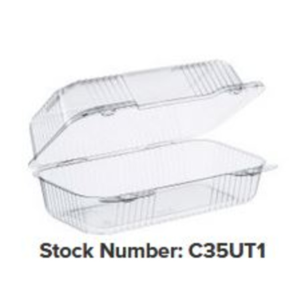 Dart Solo - Plastic Hoagie Clear Hinged Container - 250 ct Pack