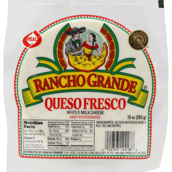 Rancho Grande Cheese, Queso Fresco, Whole Milk