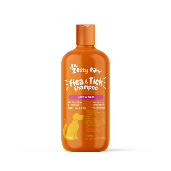 Zesty Paws Peppermint Oil Scented Flea & Tick Shampoo