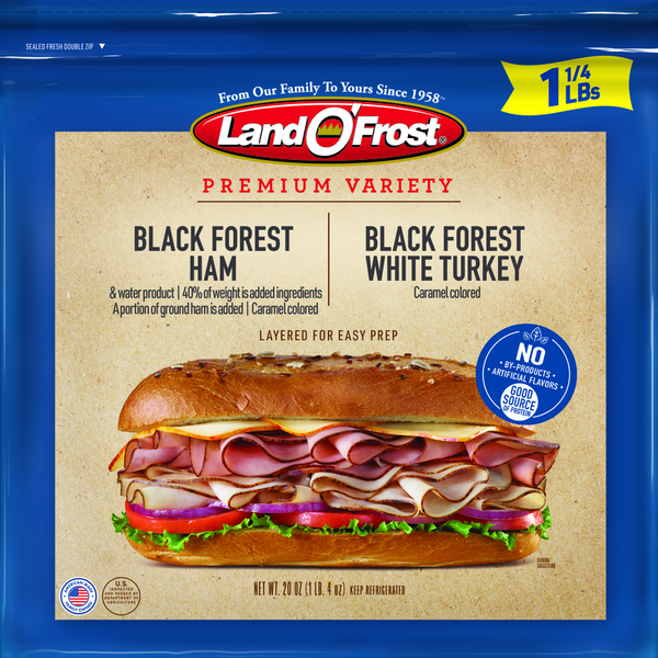 Land O’Frost Sub Sandwich Kit Black Forest Ham & Turkey, Vacuum Packed