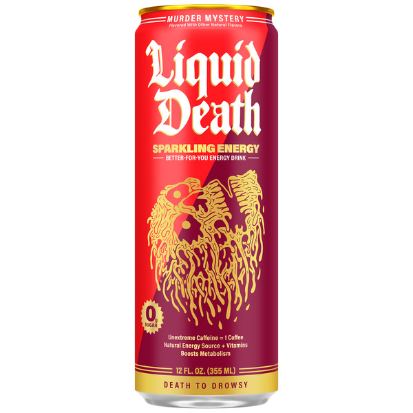 Liquid Death Sparkling Energy, Murder Mystery (Cherry, Cream