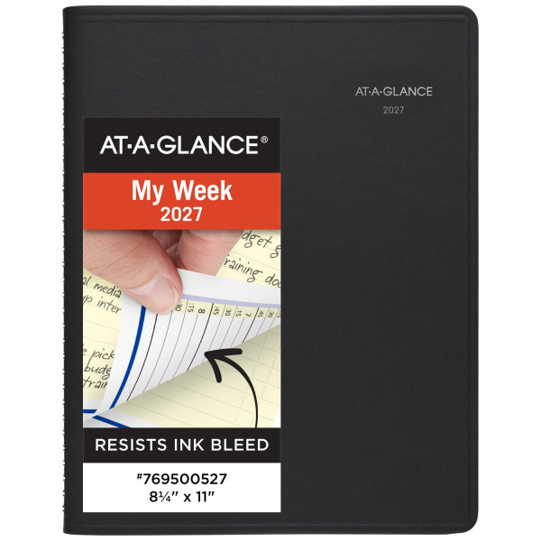 AT-A-GLANCE QuickNotes 2027 Large Weekly & Monthly Appointment Book Planner, 8 1/4 x 11 in - Black